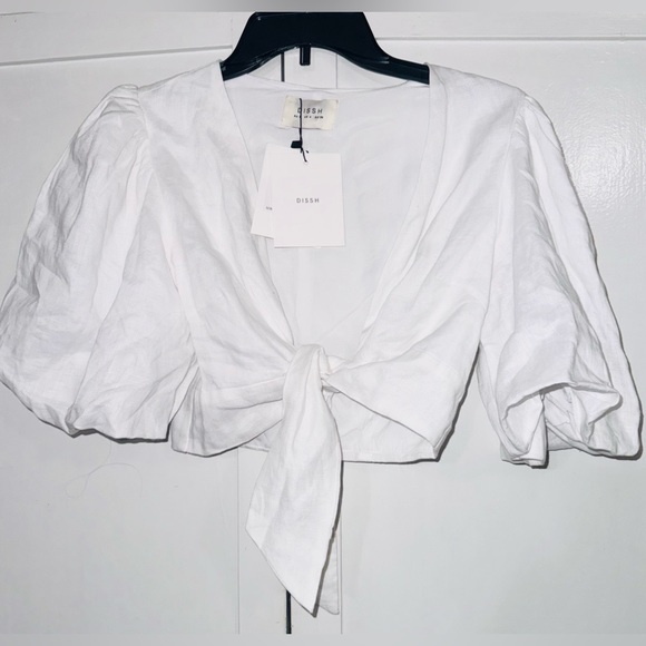 DISSH Hallie White Linen Top - Picture 5 of 7